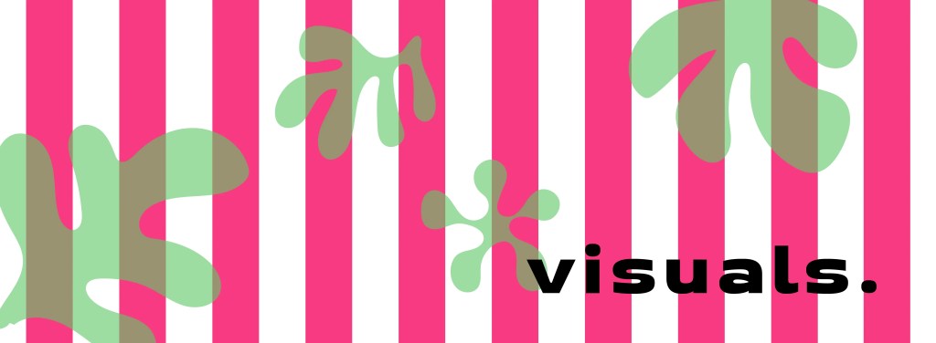 banner visuals white and pink stripes